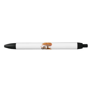 Cute Halloween Raccoon Iced Coffee Fall Black Ink Pen