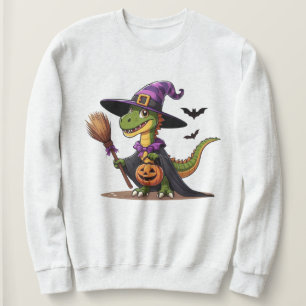 Cute Halloween Raptor/Dinosaur Witch Sweatshirt