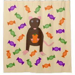 Cute Halloween Rat and Pumpkin