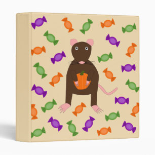 Cute Halloween Rat and Pumpkin Binder