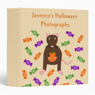Cute Halloween Rat and Pumpkin Custom Binder