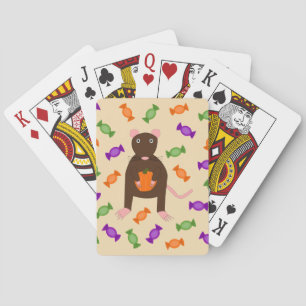 Cute Halloween Rat and Pumpkin Playing Cards