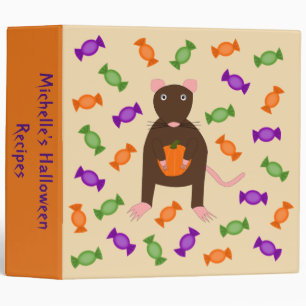 Cute Halloween Rat and Pumpkin Recipe Binder
