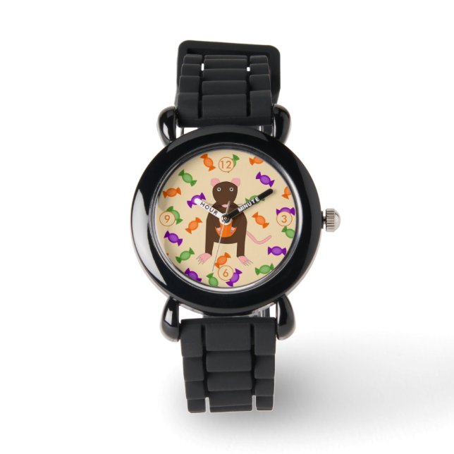 Cute Halloween Rat and Pumpkin Watch (Front)