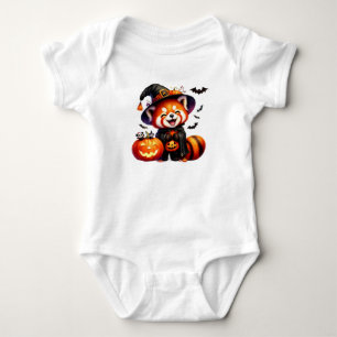 Cute Halloween Red Panda Baby Bodysuit