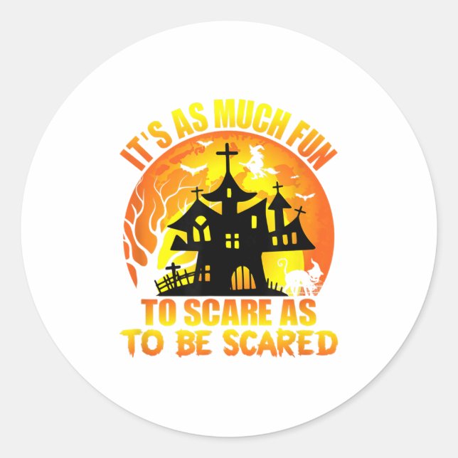 Cute Halloween Scared Decor _1  Classic Round Sticker (Front)