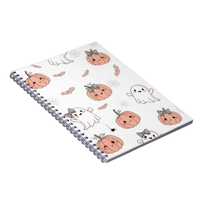 Cute Halloween Seamless Pattern Notebook (Right Side)