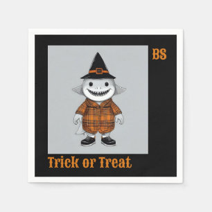 Cute Halloween shark in Disguise Festive Napkin