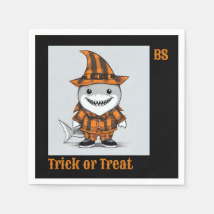 Cute Halloween shark in Disguise Festive Napkin