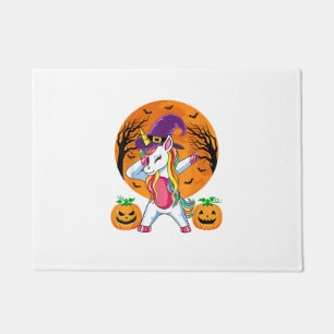 Cute Halloween Shirt Girls Women Witchy Unicorn Ha Doormat