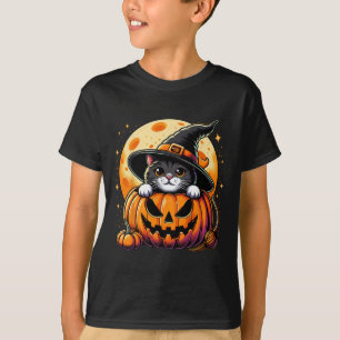 Cute Halloween Shirts For Women Girls Black Cat Ha