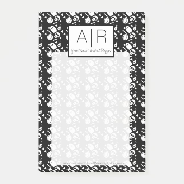 Cute Halloween Skeleton Ghost Pumpkin Print Post-it Notes (Front)