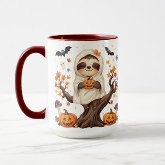 Cute Halloween Sloth Mug Spooky Sloth in a Pumpkin