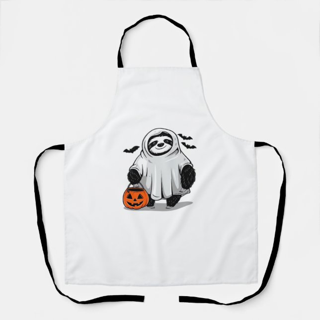 Cute Halloween Sloth T-Shirt Adorable and Spooky D Apron (Front)