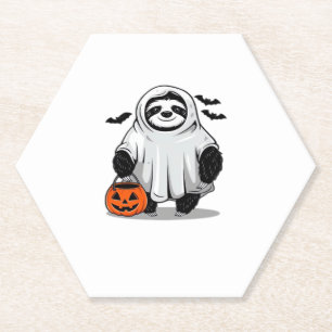 Cute Halloween Sloth T-Shirt Adorable and Spooky D Paper Coaster