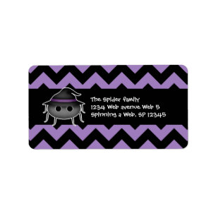 Cute Halloween spider chevron pattern Label