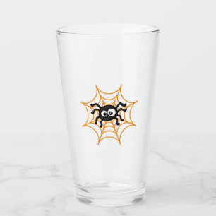 Cute Halloween Spider Poster Glass