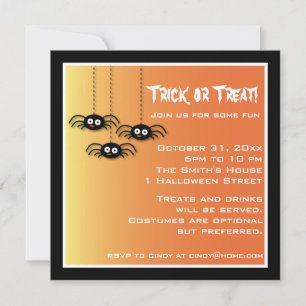Cute Halloween Spiders Invitation
