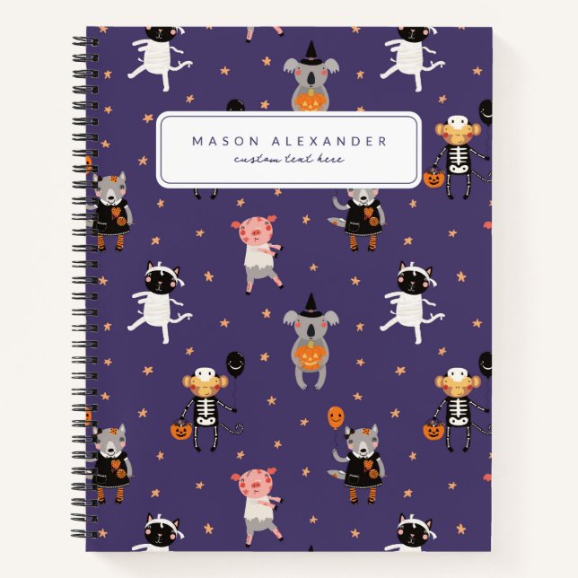 Cute Halloween Spiral Notebook for Back to School (Front)