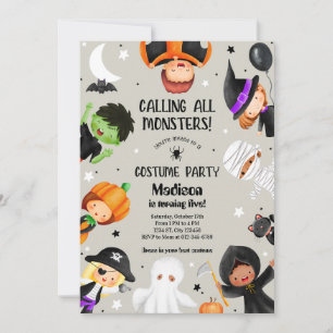 Cute Halloween Spooktacular Costume Birthday Party Invitation
