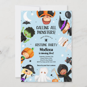 Cute Halloween Spooktacular Costume Birthday Party Invitation
