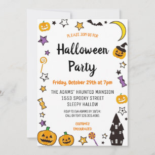 Cute Halloween Spooktacular Party Invitation