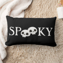 Cute Halloween Spooky Skeleton Throw Lumbar Pillow