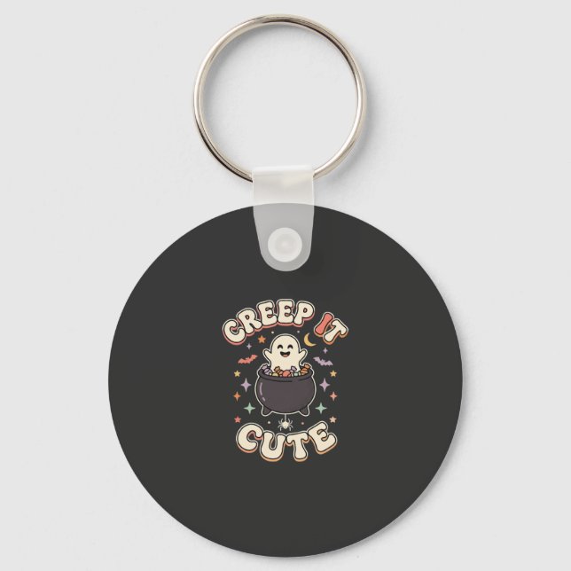 Cute Halloween Spooky Vibes Keychain (Front)