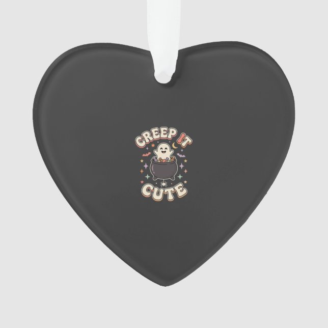 Cute Halloween Spooky Vibes Ornament (Front)