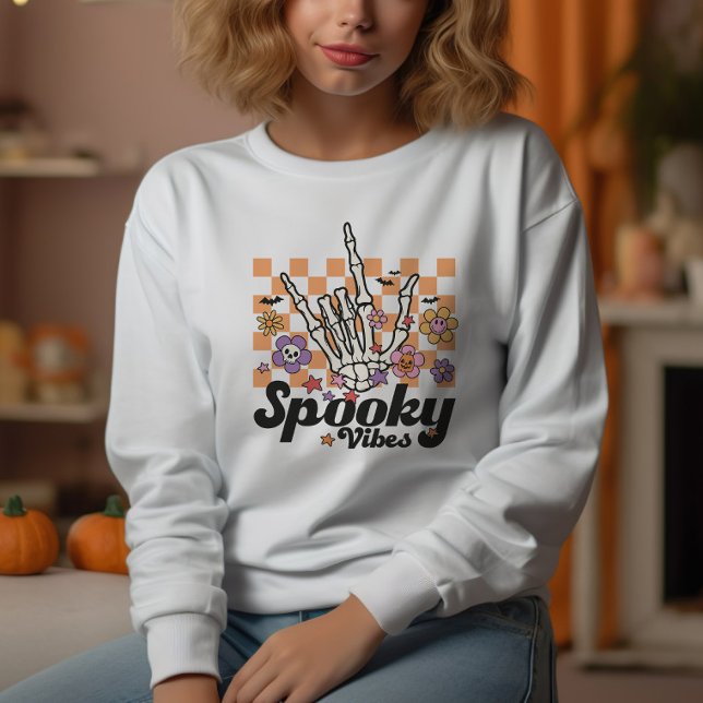 Cute Halloween Spooky Vibes Sweatshirt (Creator Uploaded)