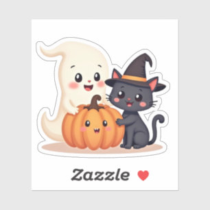"Cute Halloween Squad   Kawaii Ghost & Pumpkin