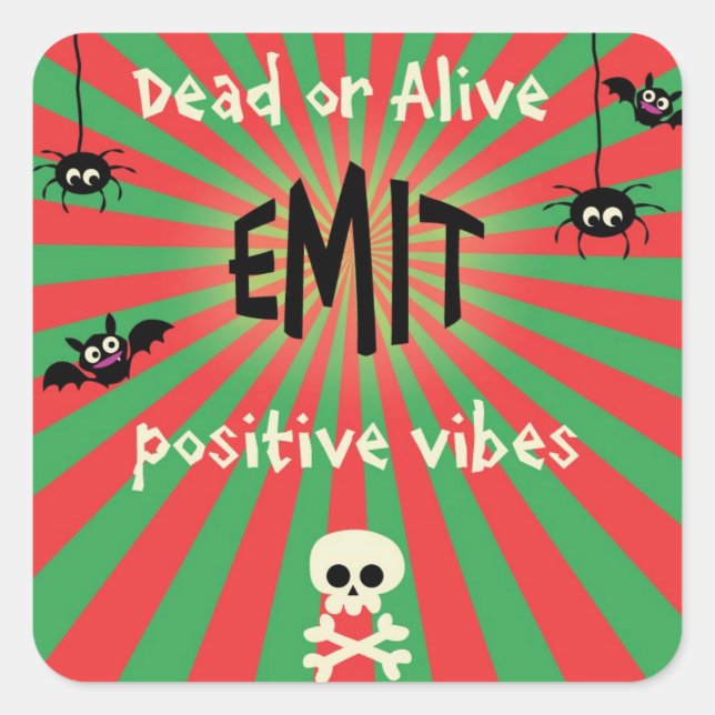 Cute Halloween Square Stickers (Front)