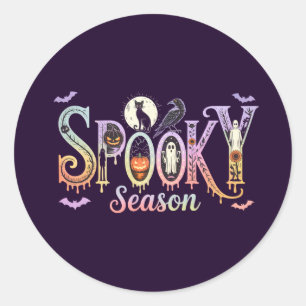 Cute Halloween Stickers, Spooky Season Halloween Classic Round Sticker