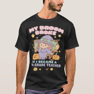 Cute Halloween Teacher Pumpkin Spooky 7th Grade T-Shirt