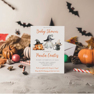 Cute Halloween Themed Baby Shower Invitation