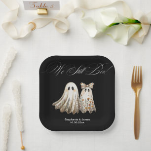 Cute Halloween-Themed Wedding Anniversary Cake Paper Plate