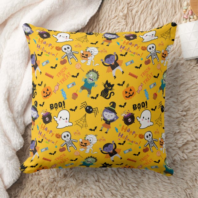 Cute Halloween Throw Pillow (Blanket)