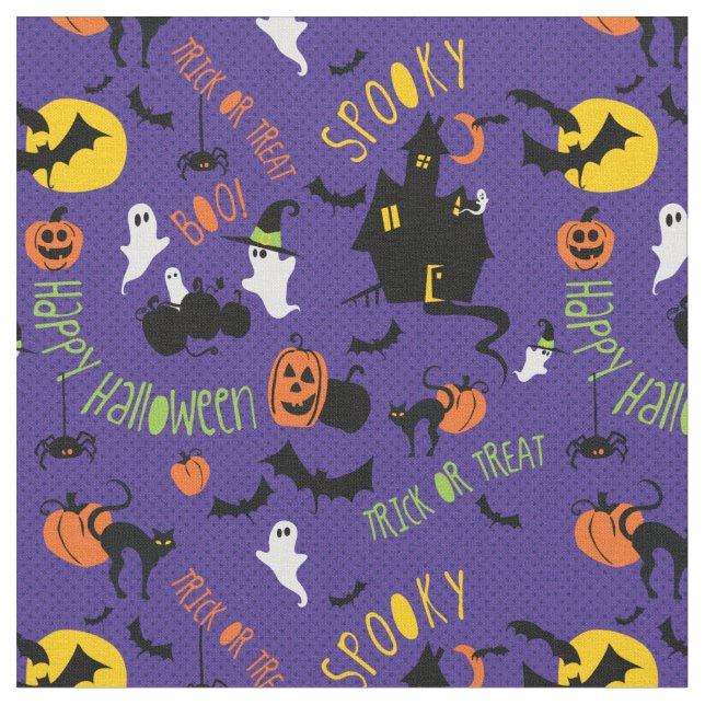 Cute Halloween Toss print Fabric (Close Up)