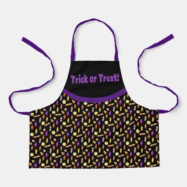 Cute Halloween Trick or Treat Kids Apron (Front)