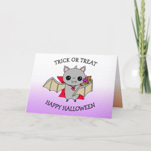 Cute Halloween Trick or Treating Bag holding Candy Card
