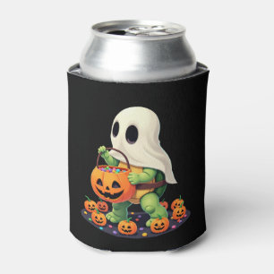 Cute Halloween Turtle Ghost with Candy (2) Can Cooler