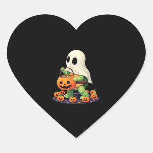 Cute Halloween Turtle Ghost with Candy (2) Heart Sticker