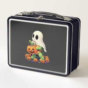 Cute Halloween Turtle Ghost with Candy (2) Metal Lunch Box