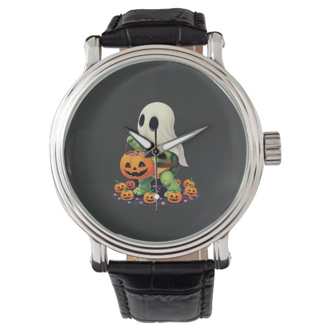 Cute Halloween Turtle Ghost with Candy (2) Watch (Front)