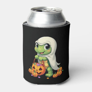 Cute Halloween Turtle Ghost with Candy (4) Can Cooler