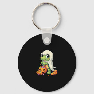 Cute Halloween Turtle Ghost with Candy (4) Keychain