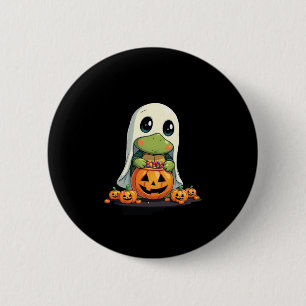 Cute Halloween Turtle Ghost with Candy (5) 2 Inch Round Button
