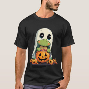 Cute Halloween Turtle Ghost with Candy (5) T-Shirt