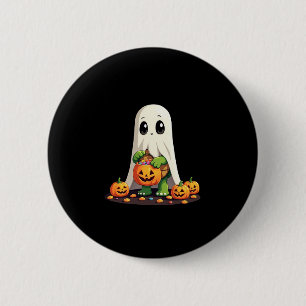 Cute Halloween Turtle Ghost with Candy (6) 2 Inch Round Button