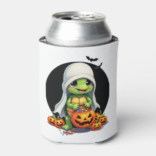 Cute Halloween Turtle Ghost with Candy (7) Can Cooler